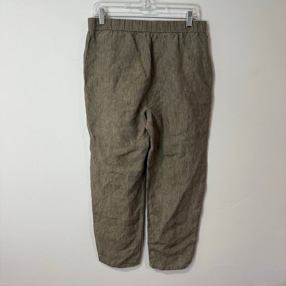 Eileen Fisher Khaki Cropped Pants - Picture 3 of 8
